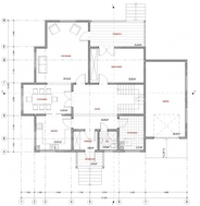 Проект мансардного коттеджа с деревянной отделкой фасада