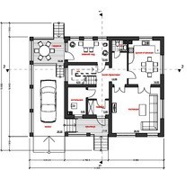 Архитектурный проект коттеджа с зимним садом и гаражом