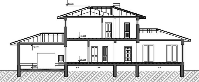 Проект жилого коттеджа 300 m² Проект жилого коттеджа 300 m²