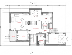 Проект хай тек коттеджа с террасой и удобной планировкой
