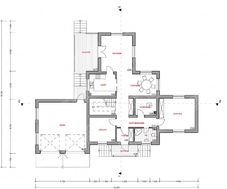 Проект загородного коттеджа 220 m² с террасой