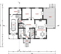 Проект жилого загородного роскошного коттеджа с террасой
