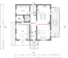 Проект двухэтажного коттеджа квадратной формы