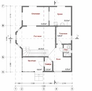 Проект мансардного коттеджа оригинального цвета
