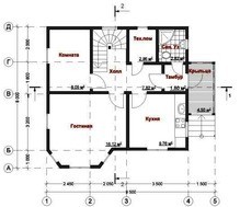 Проект 2х этажного коттеджа 100 m²