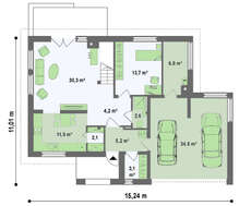 Проект двухэтажного дома с удобной террасой над гаражом