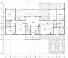 Проект жилого коттеджа с деревянным фасадом и навесом для авто
