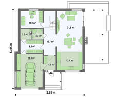 Светлый двухэтажный коттедж со вторым светом