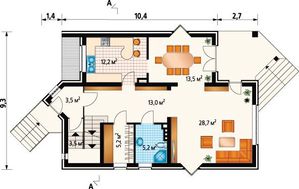 Дивный дом с жилой площадью 150 м² с цокольным этажом