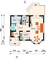 Мансардный дом с эркером 8м на 10м