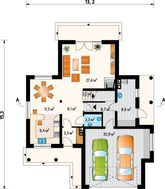 Коттедж с шестью комнатами с гаражом на 2 авто