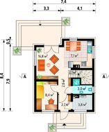 Дом с мансардой габаритами 8 на 8