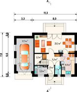 Проект небольшого загородного коттеджа площадью 110 m²