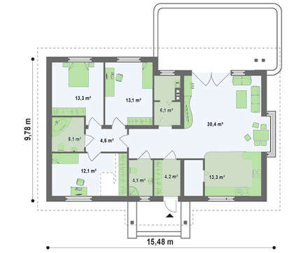 Небольшой коттедж в симпатичном классическом стиле