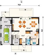 Архитектурный проект элегантного особняка площадью 140 m²