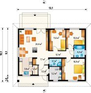 Небольшой особняк с интересной гостиной