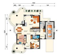 Комфортабельная загородная вилла с фигурной террасой