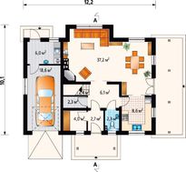 Двухэтажное строение с тремя балконами