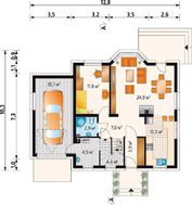 Уютный мансардный дом в традиционном стиле с пристроенным гаражом на 1 авто