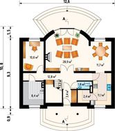 Проект симпатичного коттеджа с прекрасной террасой