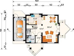 Архитектурный проект оригинального дома с балконами и гаражом