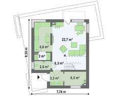 Компактный проект современного дома хай-тек