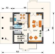 Проект оригинальной небольшой усадьбы с четырьмя большими комнатами