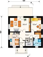 Проект оригинального мансардного коттеджа 140 m²