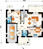 Двухэтажный дом жилой площадью на 150 квадратов с гаражом