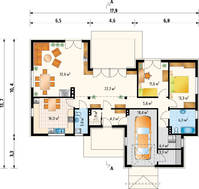 Элегантная загородная усадьба с компактным гаражом и просторными комнатами