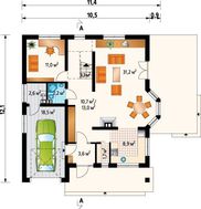 Интересный проект двухэтажного коттеджа с балконами и скатной крышей