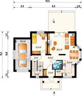 Современный коттедж с эркерами и небольшой террасой