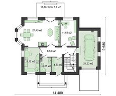 Проект оригинальной загородной усадьбы с пятью спальнями