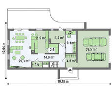 Современный просторный коттедж с террасой над гаражом