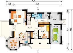 Проект оригинальной усадьбы с площадью 190 m²