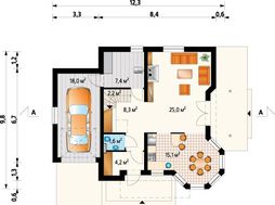 Архитектурный проект небольшого дома с шестью спальнями и гаражом