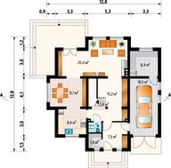 Оригинальный коттедж с тремя спальнями и красивым крыльцом