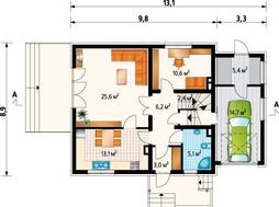 Компактный загородный коттедж с пятью спальнями и большой кухней