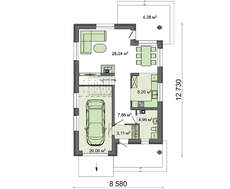 Проект оригинального дома с мансардным этажом и пятью комнатами