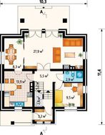 Проект загородного коттеджа с симпатичным дизайном