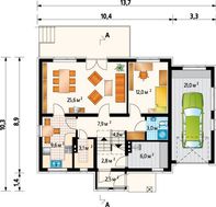 Удобный загородный дом с уютной кухней и большой гостиной
