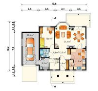 Великолепная загородная усадьба с красивыми комнатами и компактным гаражом