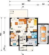 Загородный особняк с небольшим пристроенным гаражом