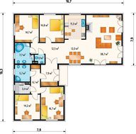 Загородный коттедж с дизайном в форме буквы Г