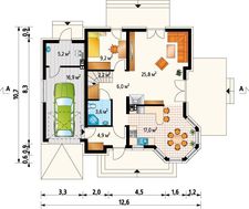 Большой коттедж с террасой и гаражом