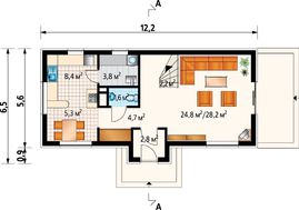 Небольшой коттедж с двумя просторными спальнями и гостиной