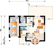 Привлекательный проект мансардного коттеджа с эркером