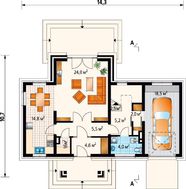 Привлекательный проект коттеджа с мансардой и гаражом на 1 авто