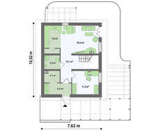 Проект двухэтажного экономного в строительстве дома