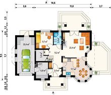 Запоминающийся проект особняка с мансардой площадью до 200 m²